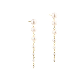  Aqua Dulce - Ghita Long Earstud i forgyldt sterlingsølv